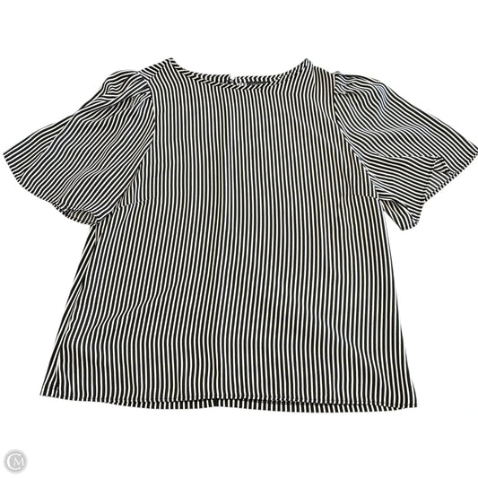 Blouse Short Sleeve By Ann Taylor In Black & White, Size: S