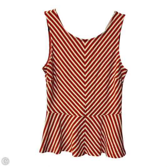 Top Sleeveless By Banana Republic In Red & White, Size: M
