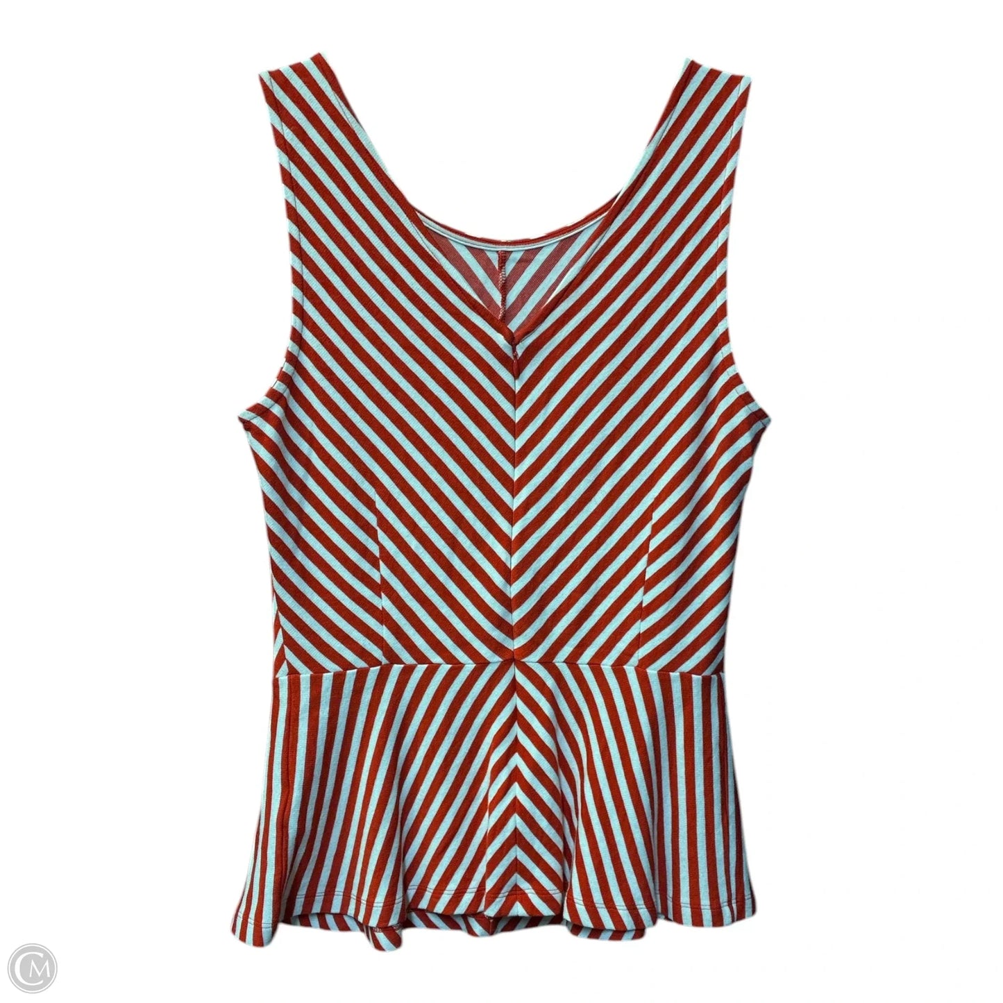 Top Sleeveless By Banana Republic In Red & White, Size: M