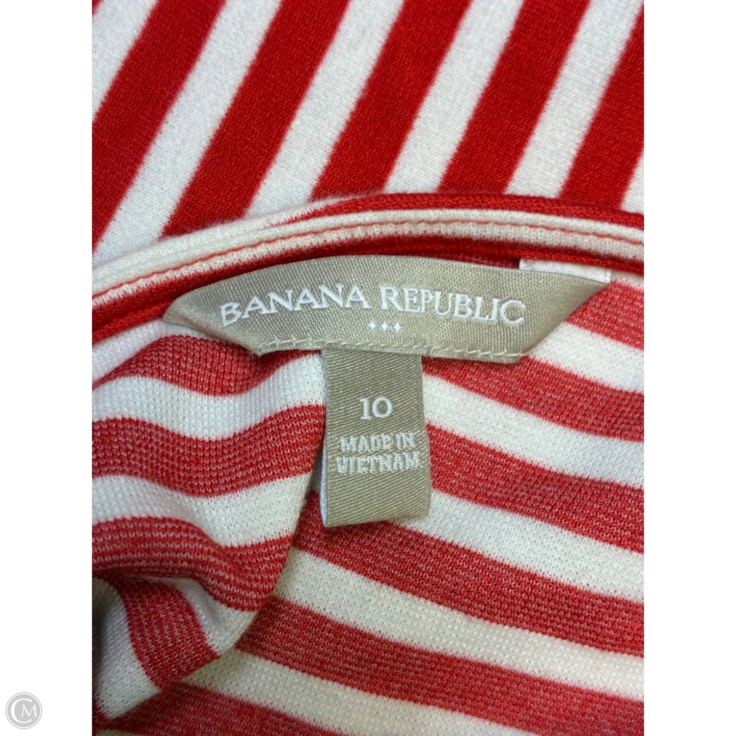 Top Sleeveless By Banana Republic In Red & White, Size: M
