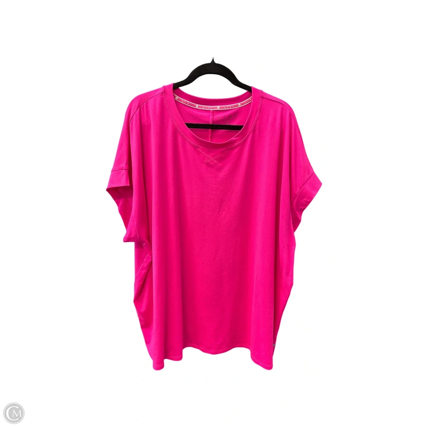 Top Short Sleeve Basic By Livi Active In Pink, Size: 2x