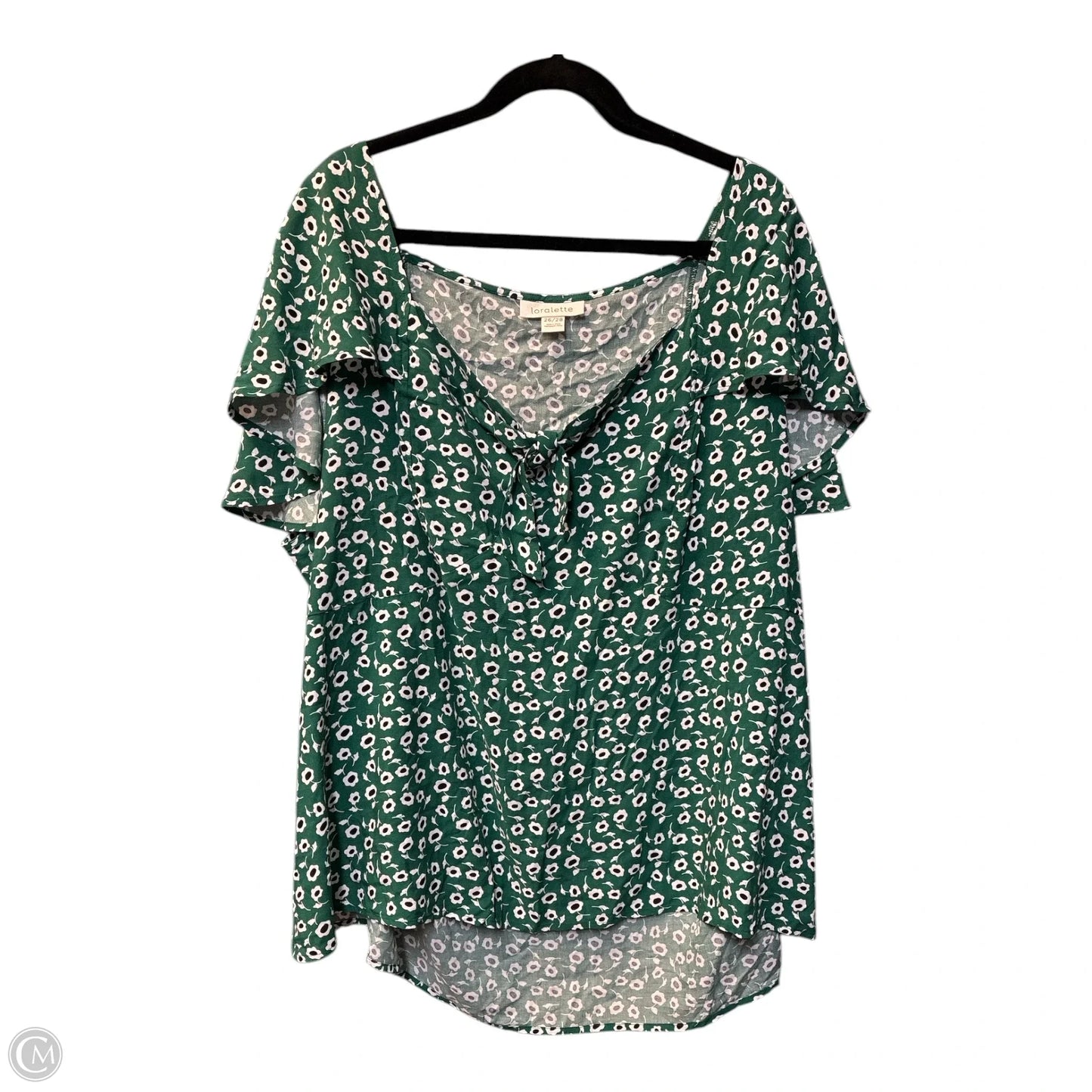 Blouse Short Sleeve By Cmf In Green, Size: 3x