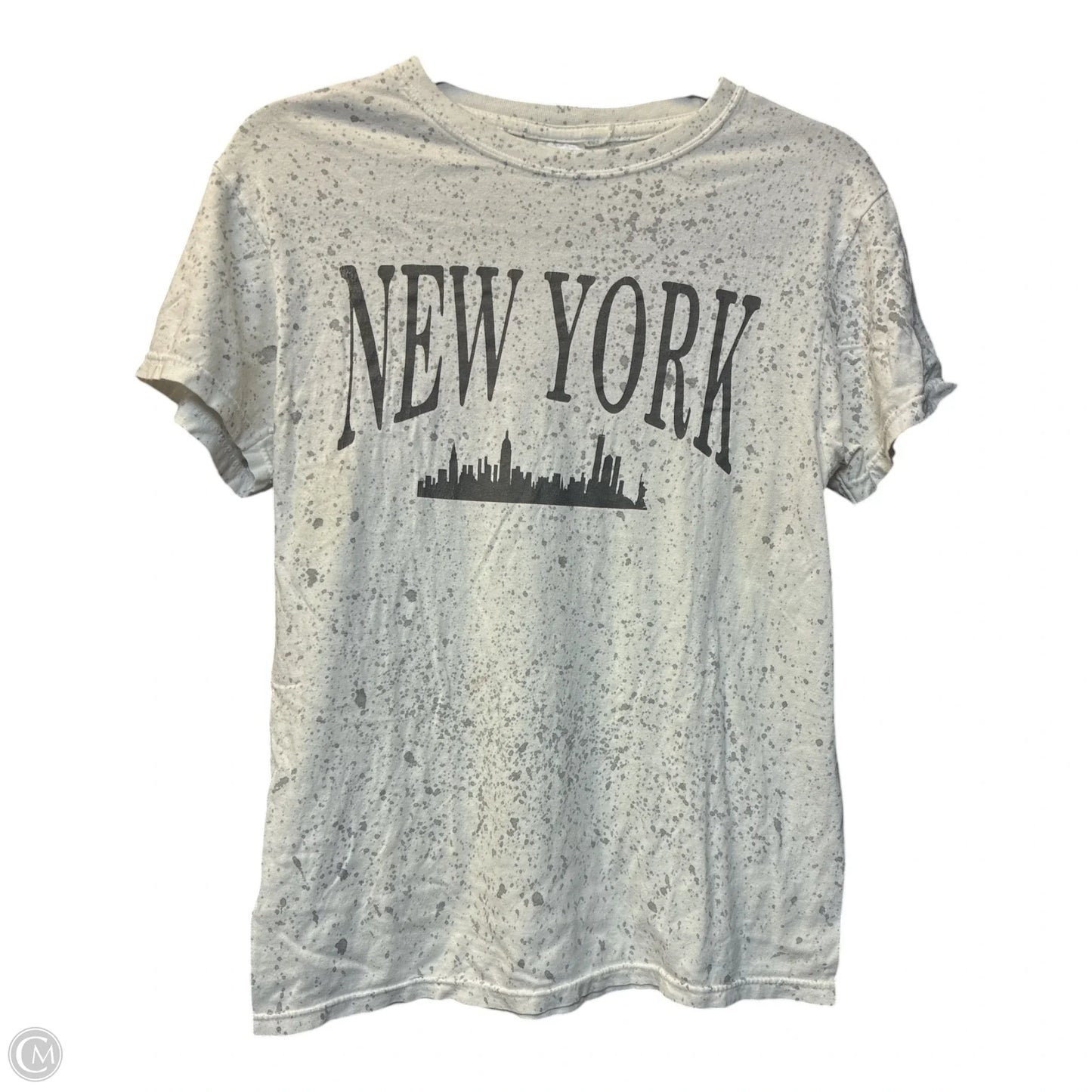 Top Short Sleeve Basic By Luxe In Grey & White, Size: S