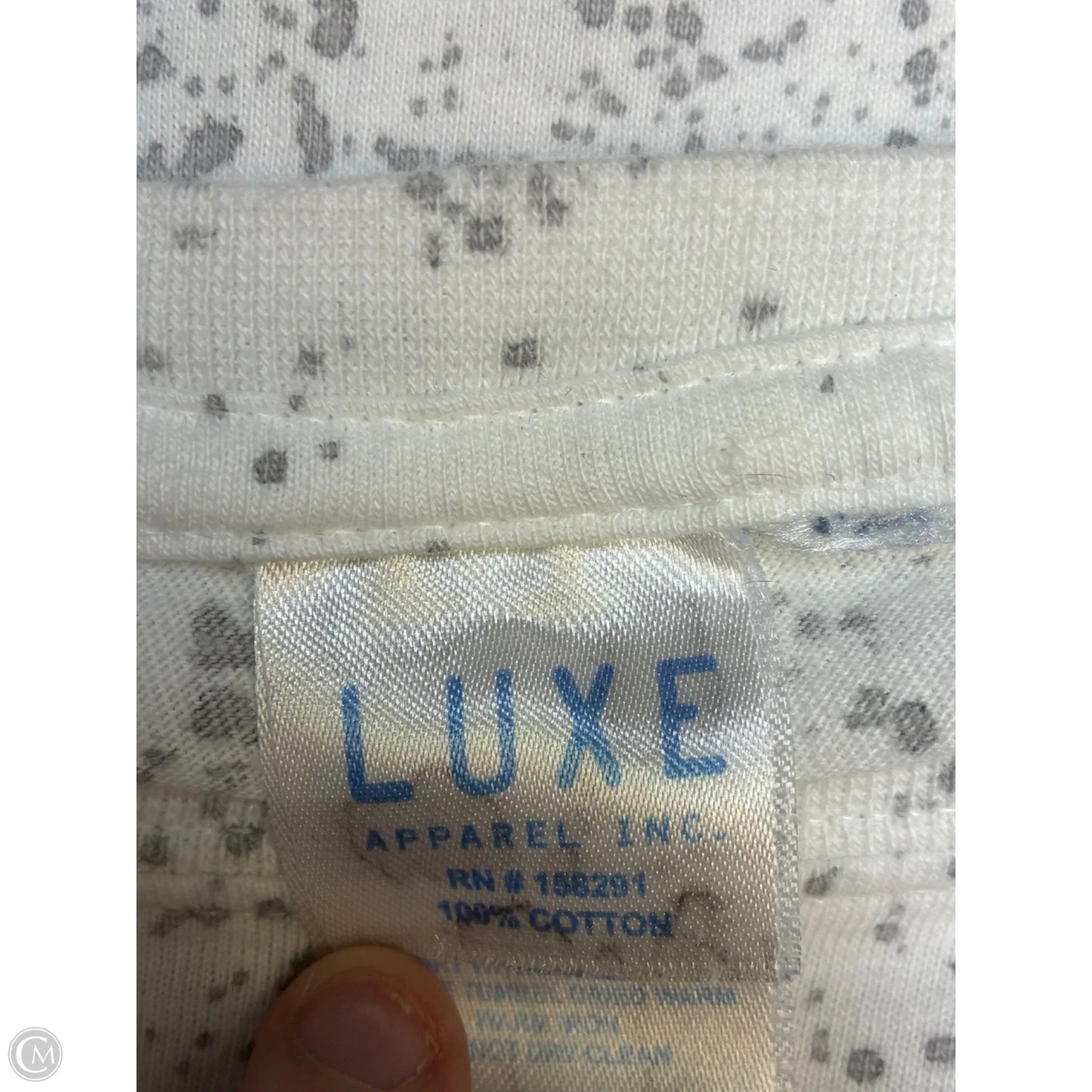 Top Short Sleeve Basic By Luxe In Grey & White, Size: S
