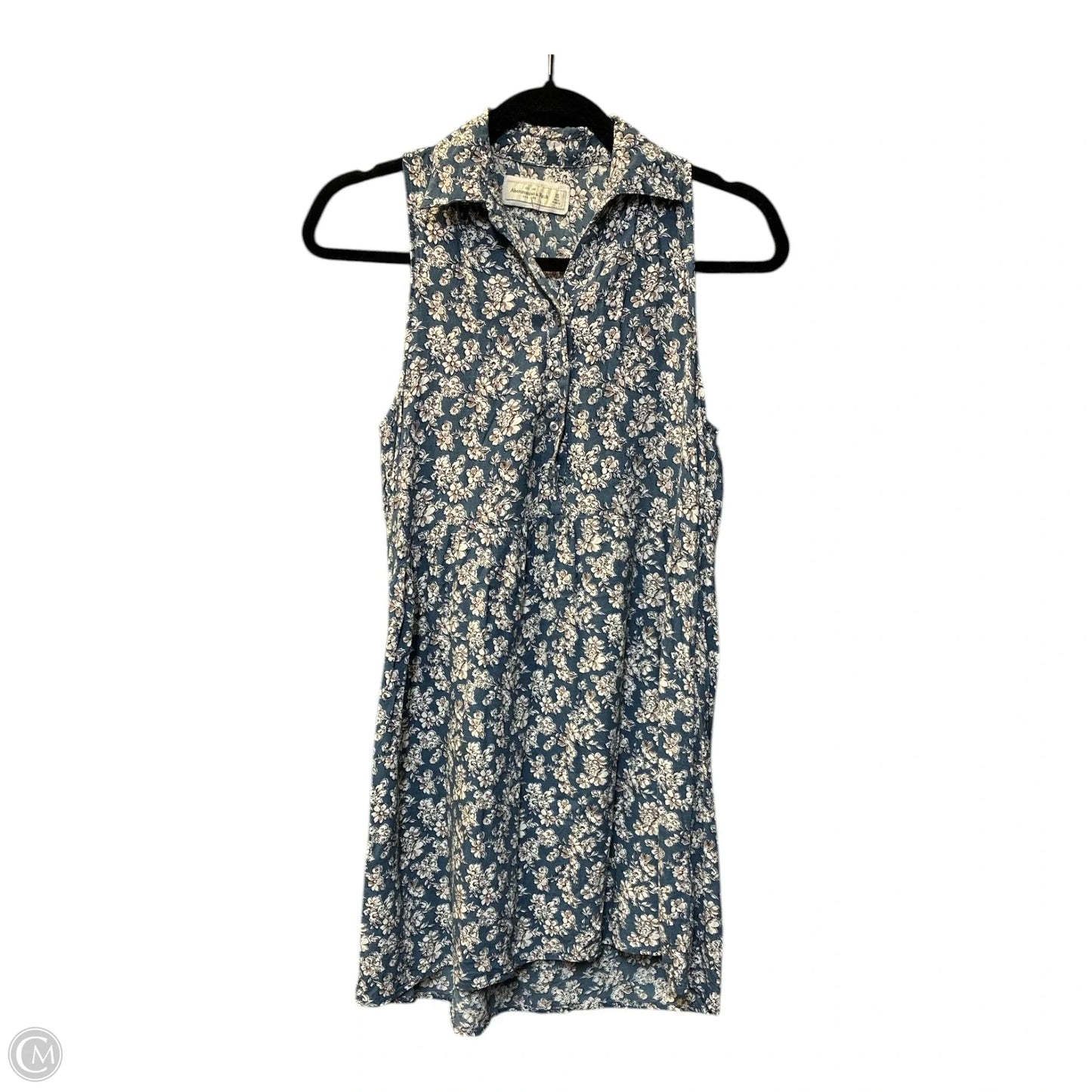 Tunic Sleeveless By Abercrombie And Fitch In Blue & Cream, Size: Xs