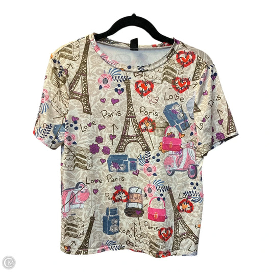 Top Short Sleeve By Shein In Multi-colored, Size: M