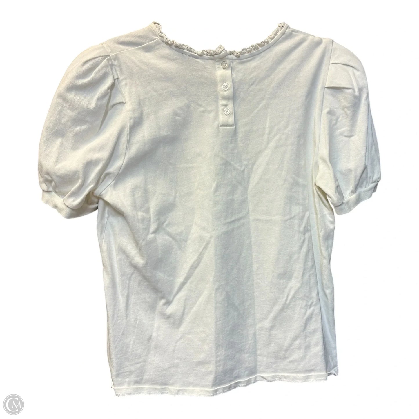 Top Short Sleeve By Who What Wear In White, Size: L