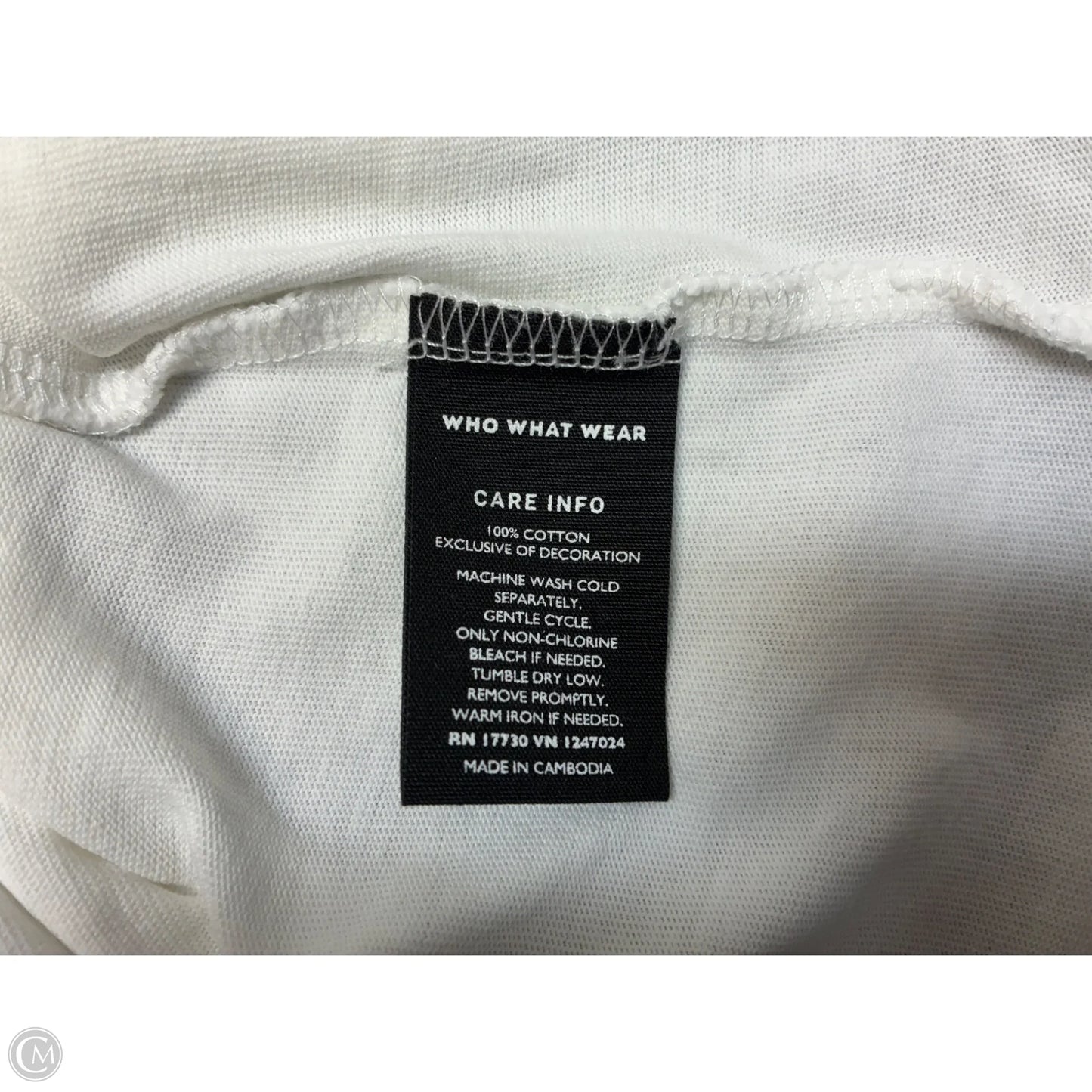 Top Short Sleeve By Who What Wear In White, Size: L
