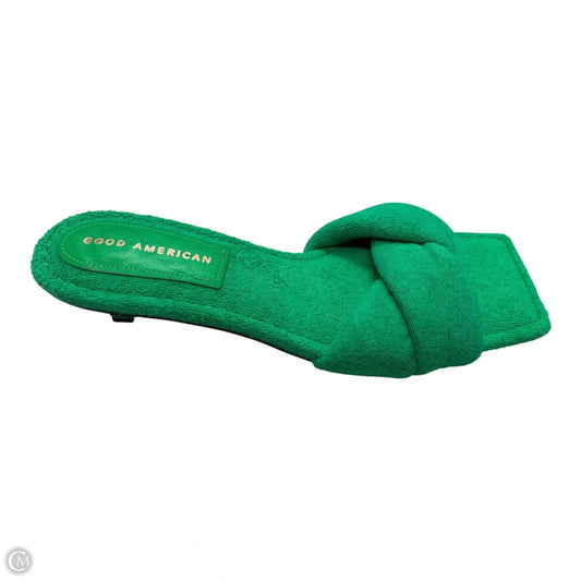 Sandals Heels Kitten By Good American In Green, Size: 9.5
