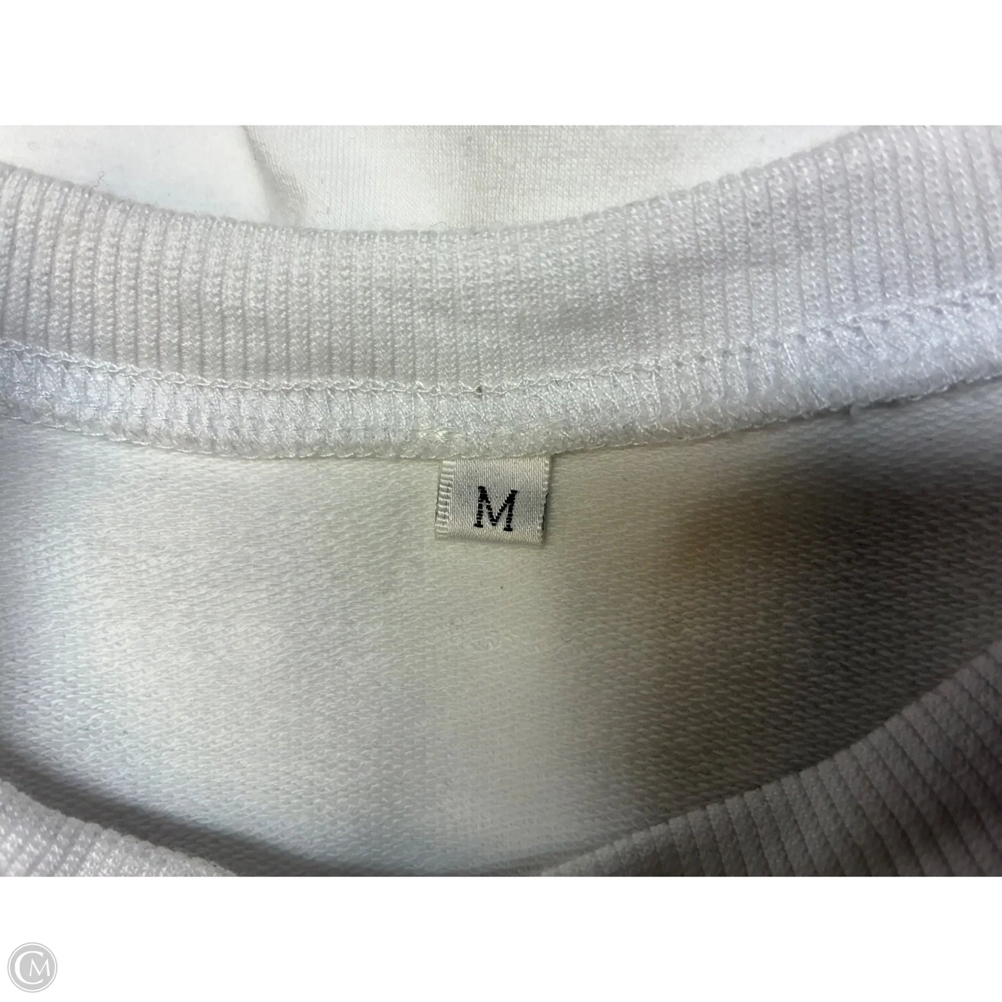 Sweatshirt Crewneck By Clothes Mentor In White, Size: M