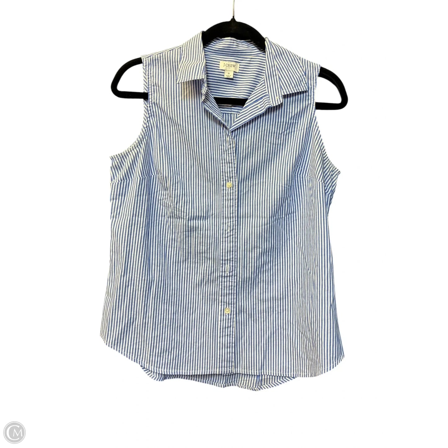 Top Sleeveless By J. Crew In Blue & White, Size: S