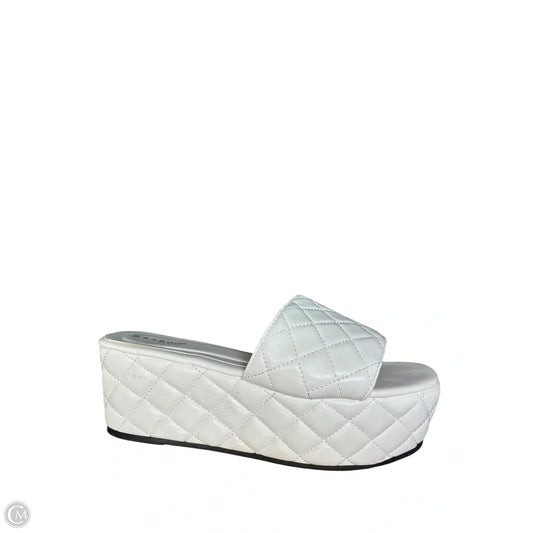 Sandals Heels Block By Bamboo In White, Size: 8