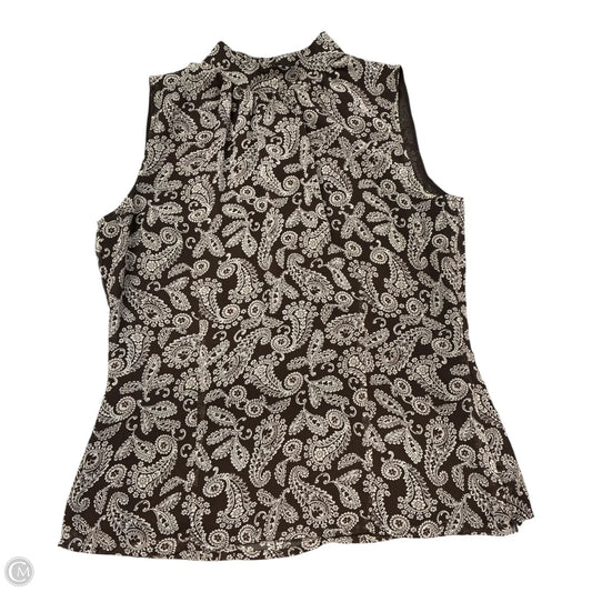 Blouse Sleeveless By Apt 9 In Brown & Cream, Size: M