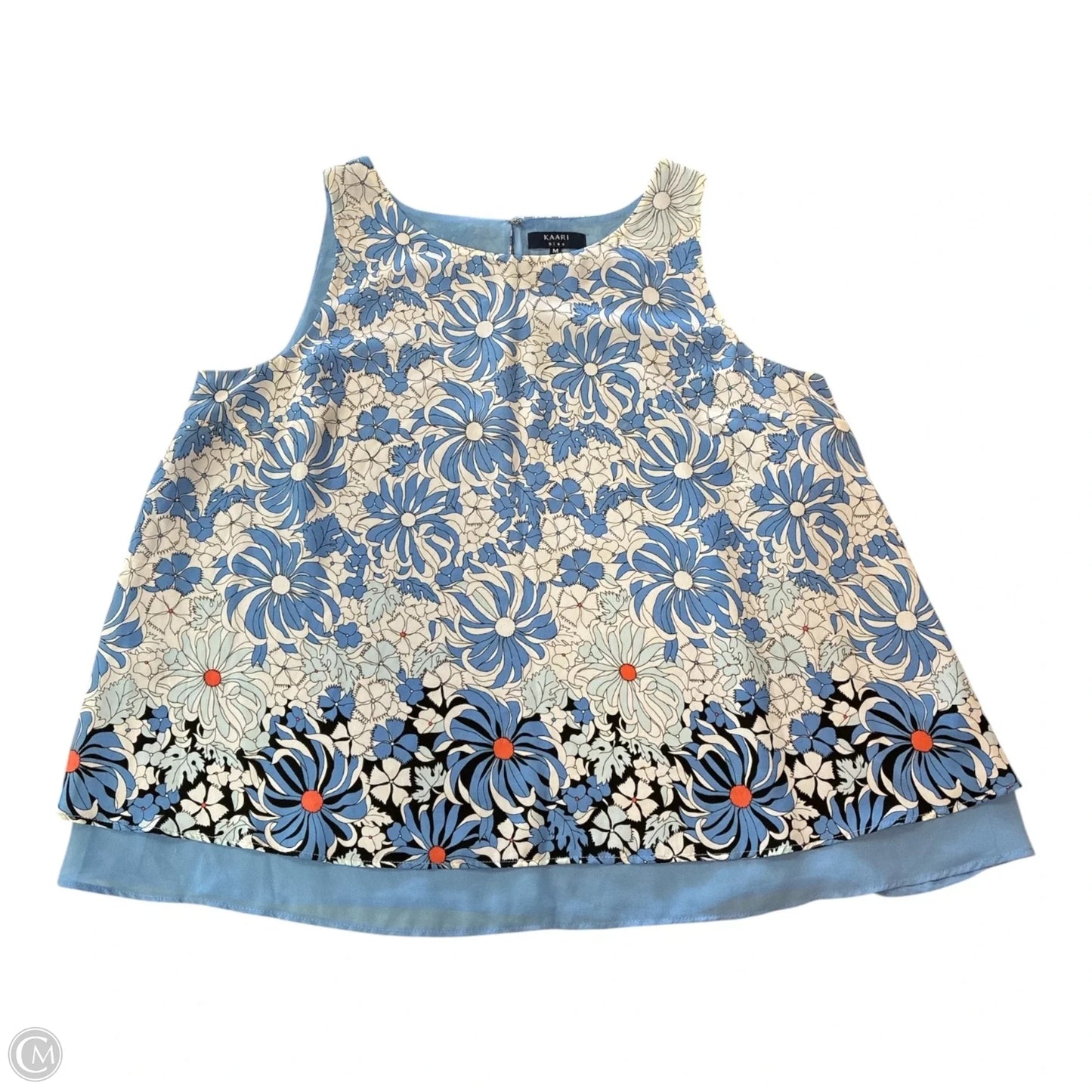 Blouse Sleeveless By Kaari Blue In Blue, Size: M