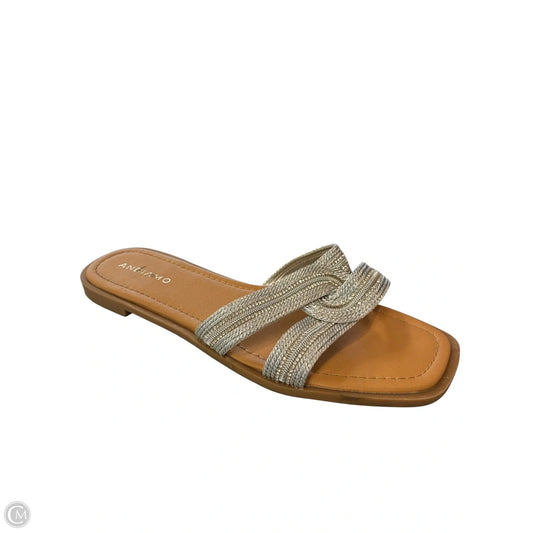 Sandals Flats By Andiano In Silver, Size: 10