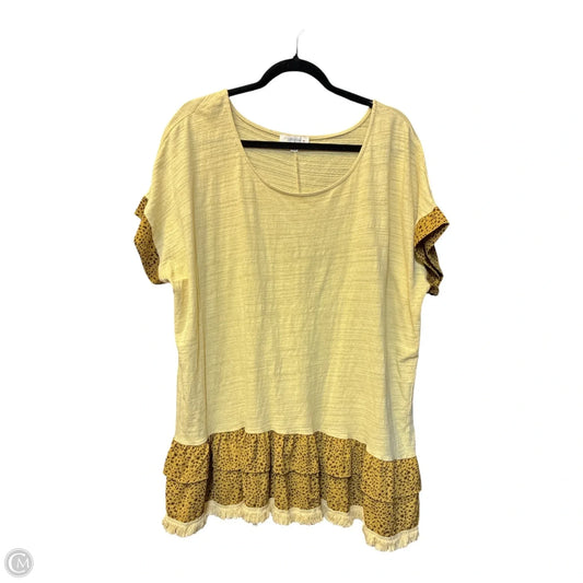 Top Short Sleeve By Umgee In Tan, Size: Xl
