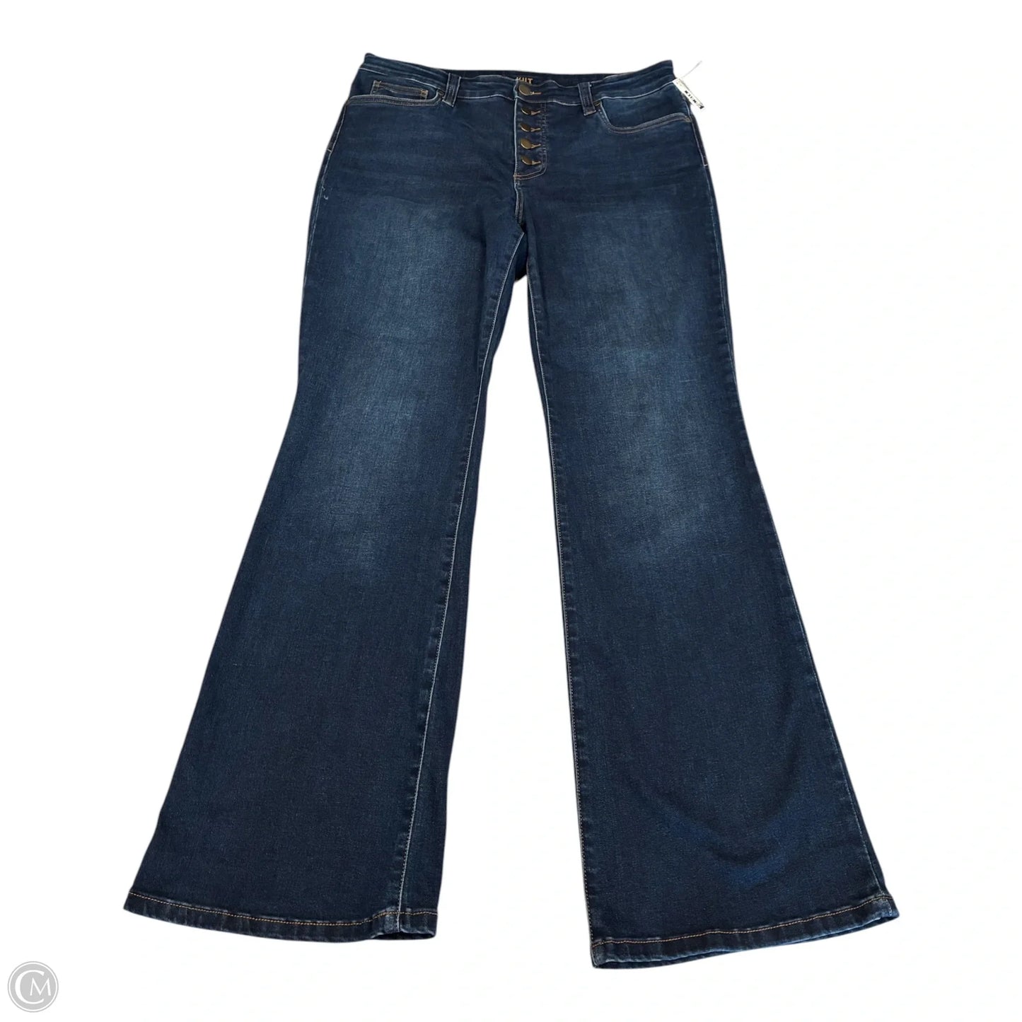 Jeans Flared By Kut In Blue Denim, Size: 16