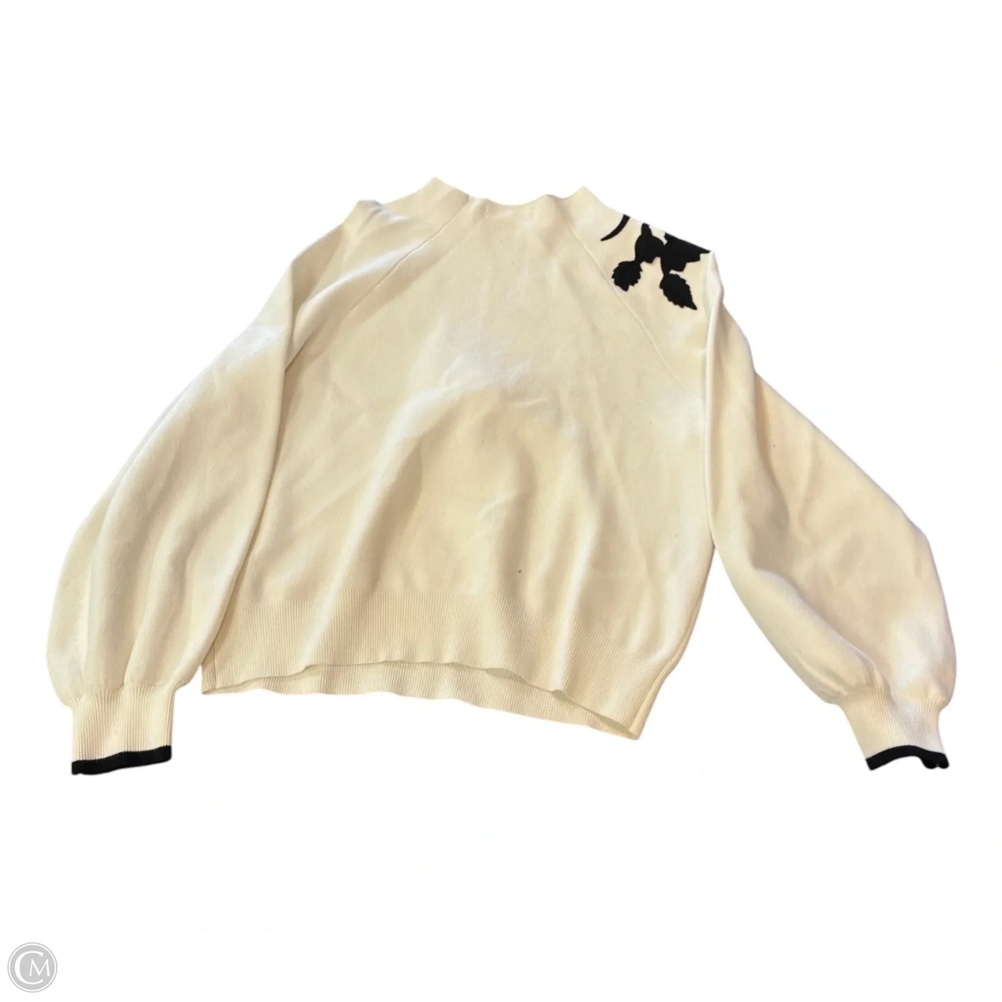 Sweater By Anthropologie In Black & Cream, Size: M