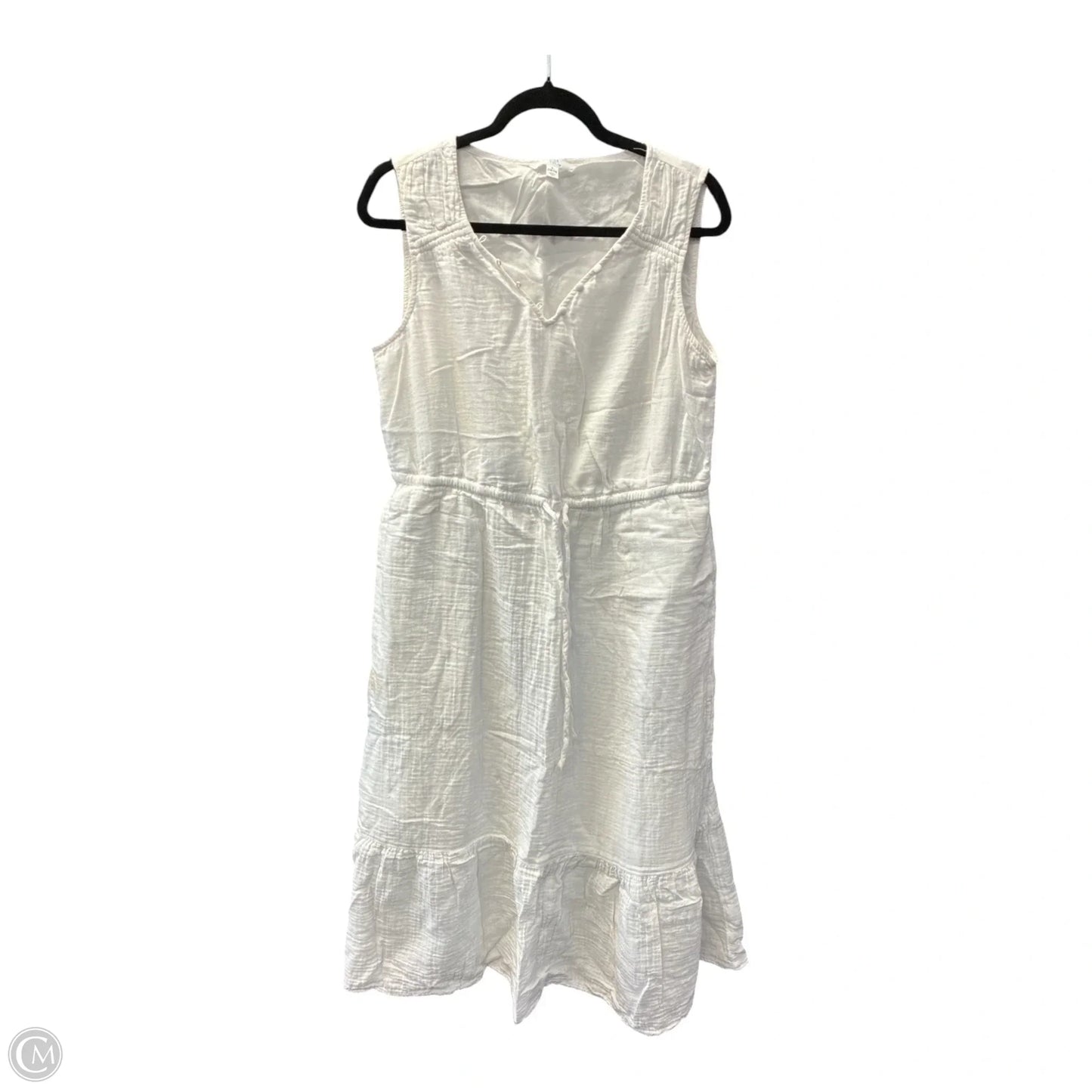 Dress Casual Midi By Time And Tru In White, Size: L