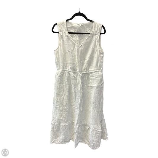 Dress Casual Midi By Time And Tru In White, Size: L