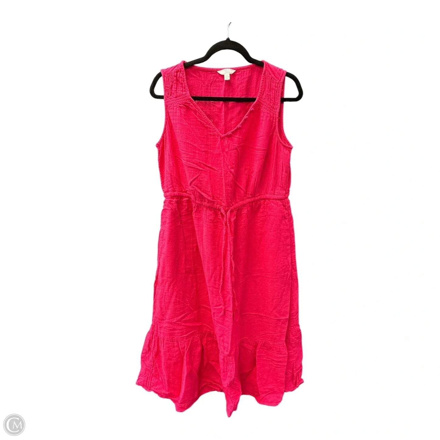 Dress Casual Midi By Time And Tru In Pink, Size: L