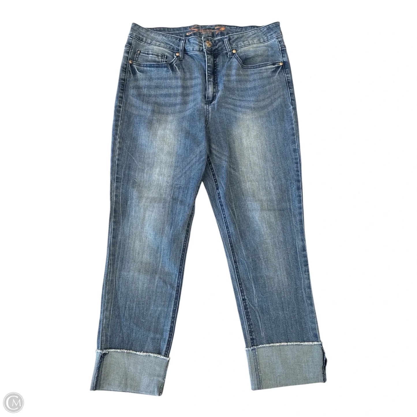 Jeans Straight By Seven 7 In Blue Denim, Size: 12