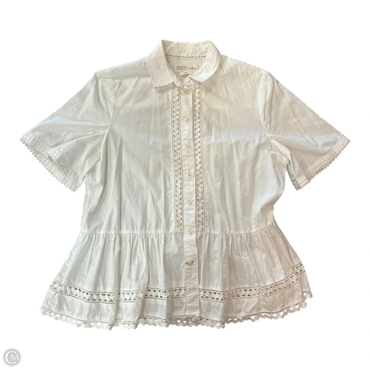 Top Short Sleeve Designer By Kate Spade In Cream, Size: M