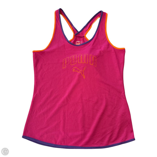 Athletic Tank Top By Puma In Pink, Size: L