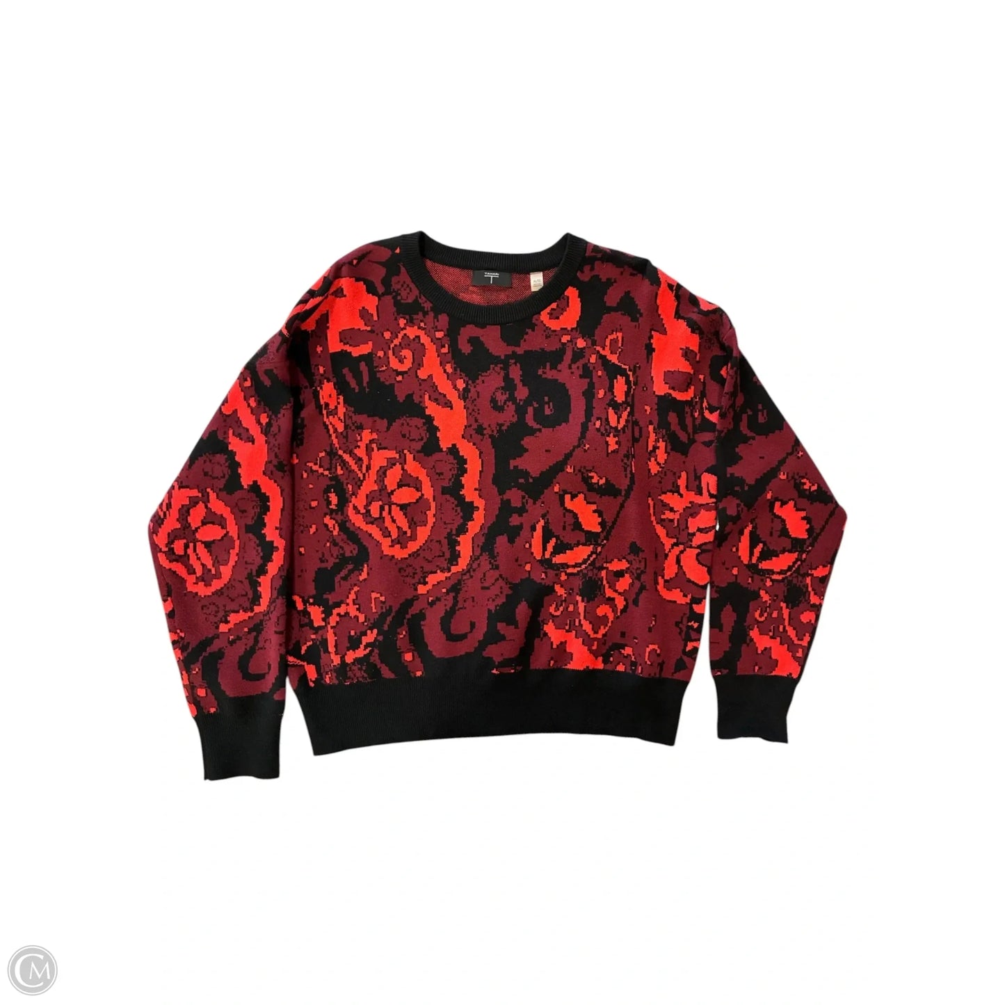 Sweater By T Tahari In Black & Red, Size: Xl