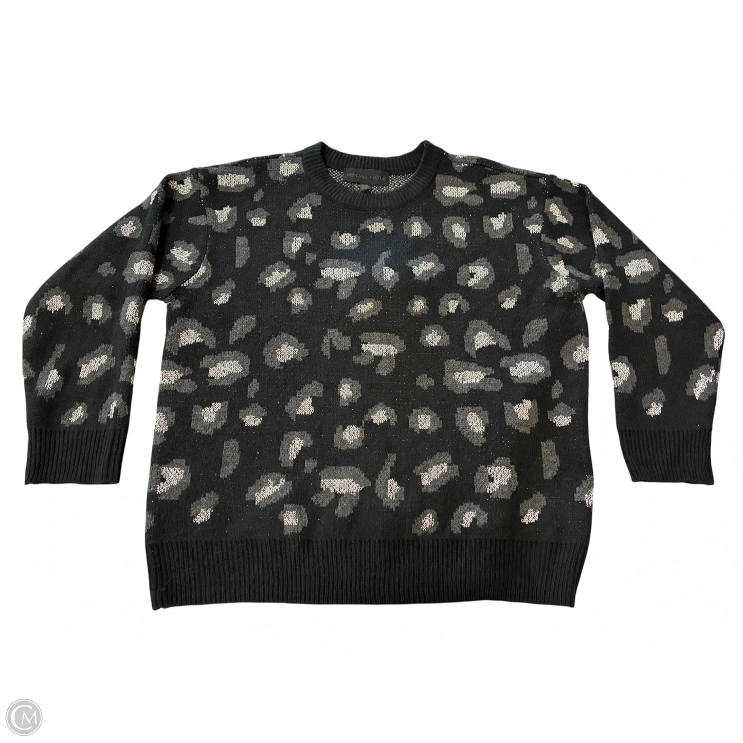 Sweater By Kendall + Kylie In Black & Grey, Size: L