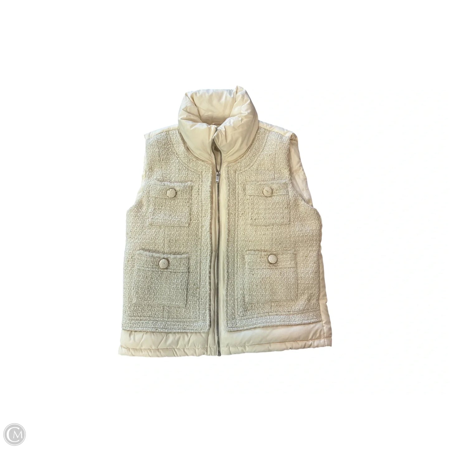 Vest Puffer & Quilted By Clothes Mentor In Ivory, Size: S