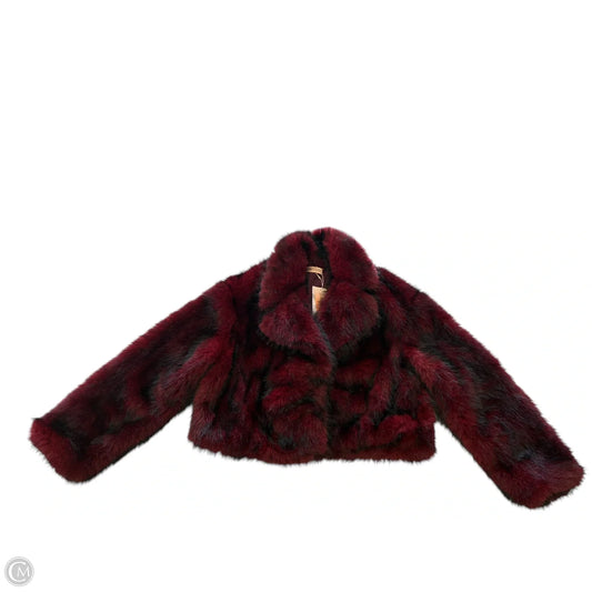 Jacket Faux Fur & Sherpa By Forever 21 In Black & Red, Size: L