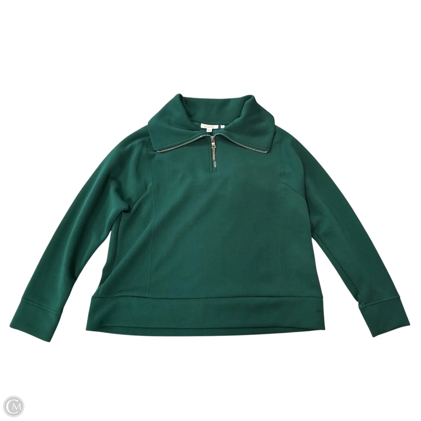 Sweatshirt Collar By Chicos In Green, Size: L