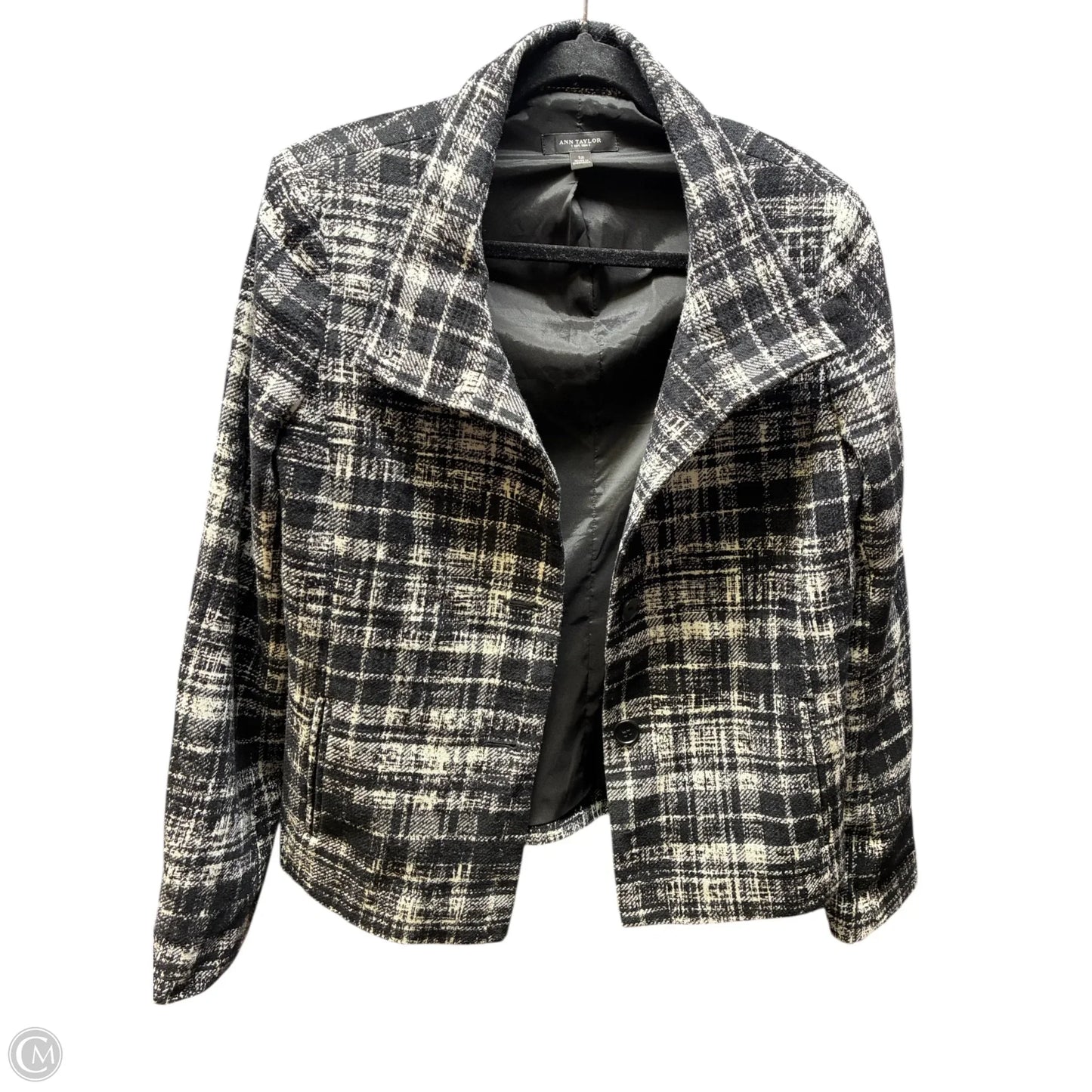 Jacket Other By Ann Taylor In Black & White, Size: L
