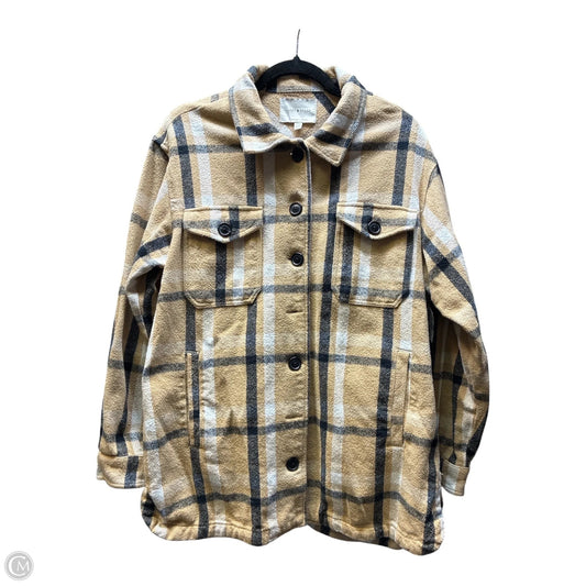 Jacket Shirt By Lucky Brand In Tan, Size: M