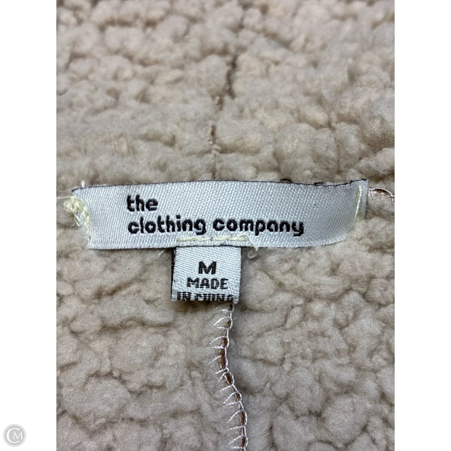 Coat Faux Fur & Sherpa By Cme In Brown & Cream, Size: M