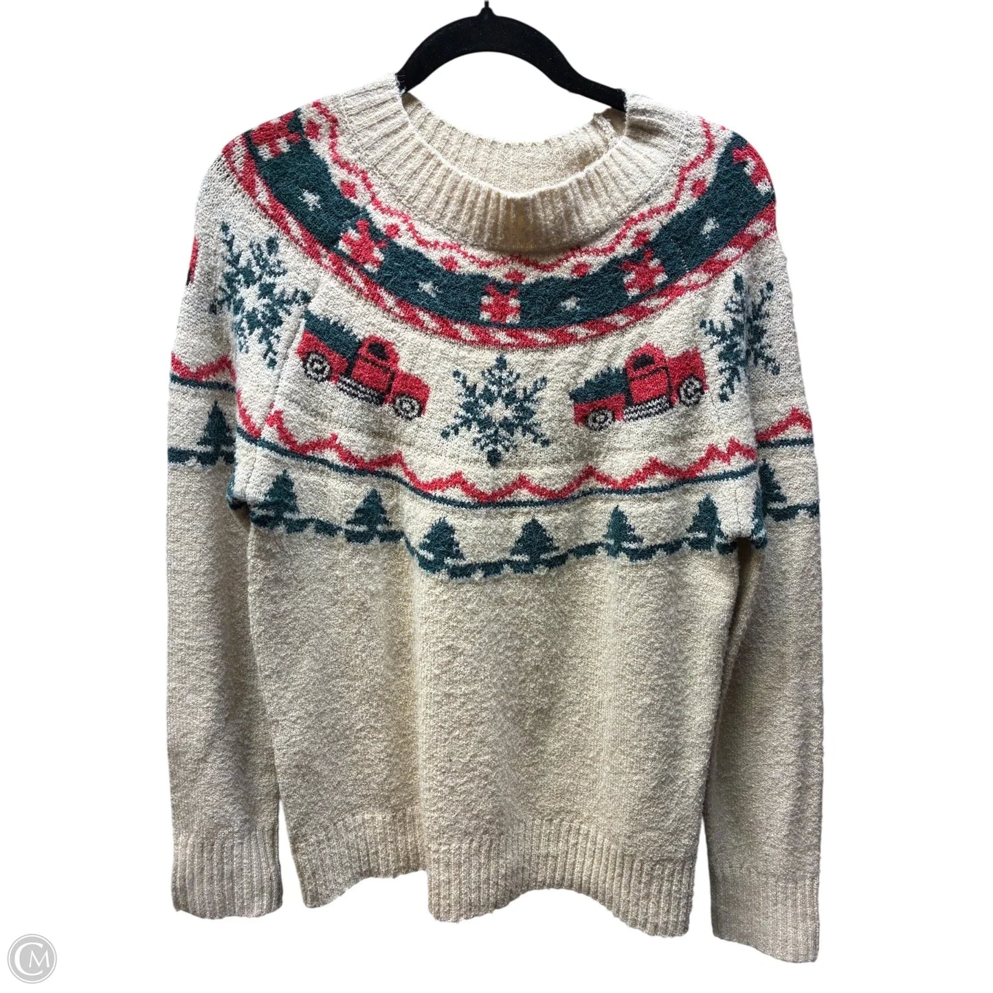Sweater By Maurices In Green & Red, Size: S