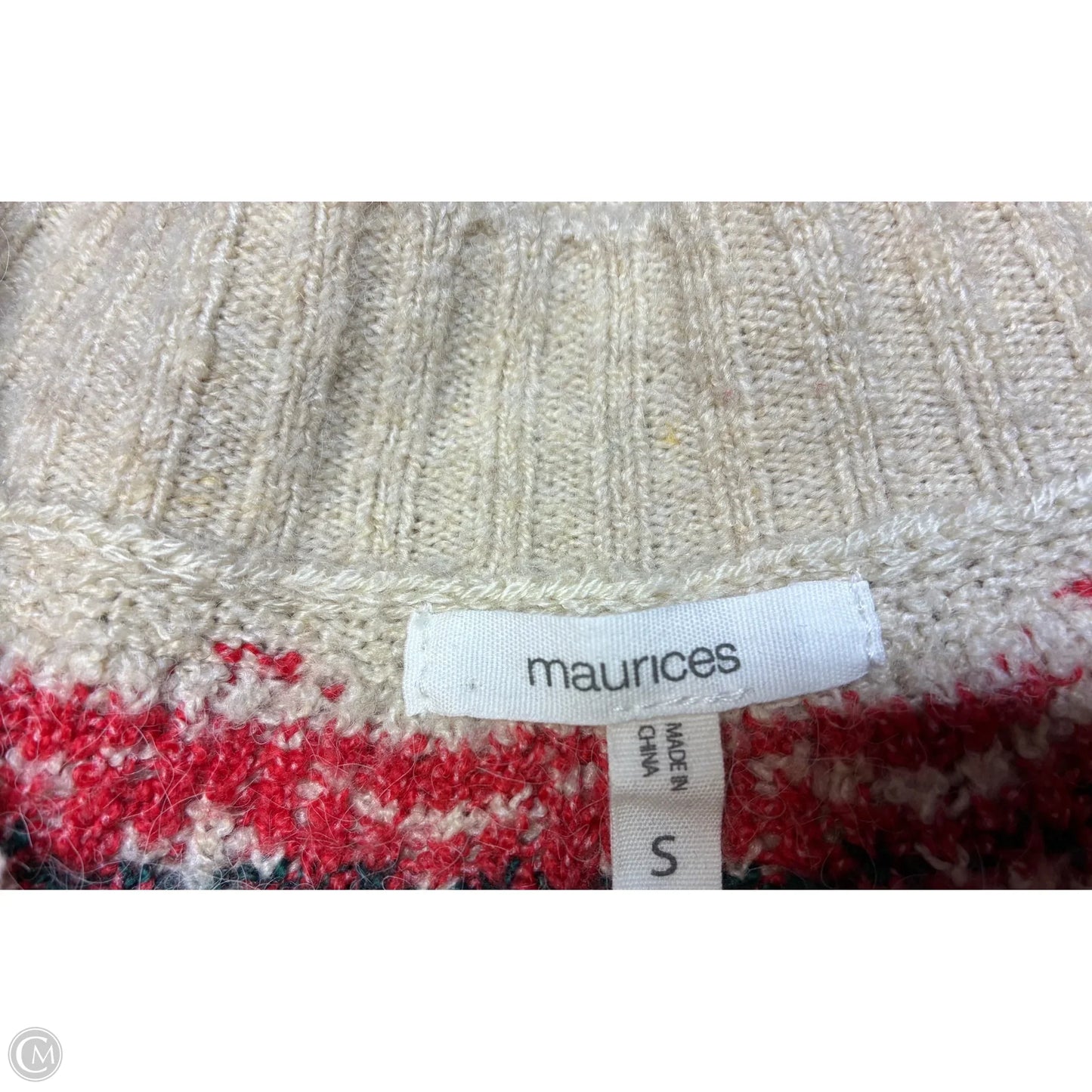 Sweater By Maurices In Green & Red, Size: S
