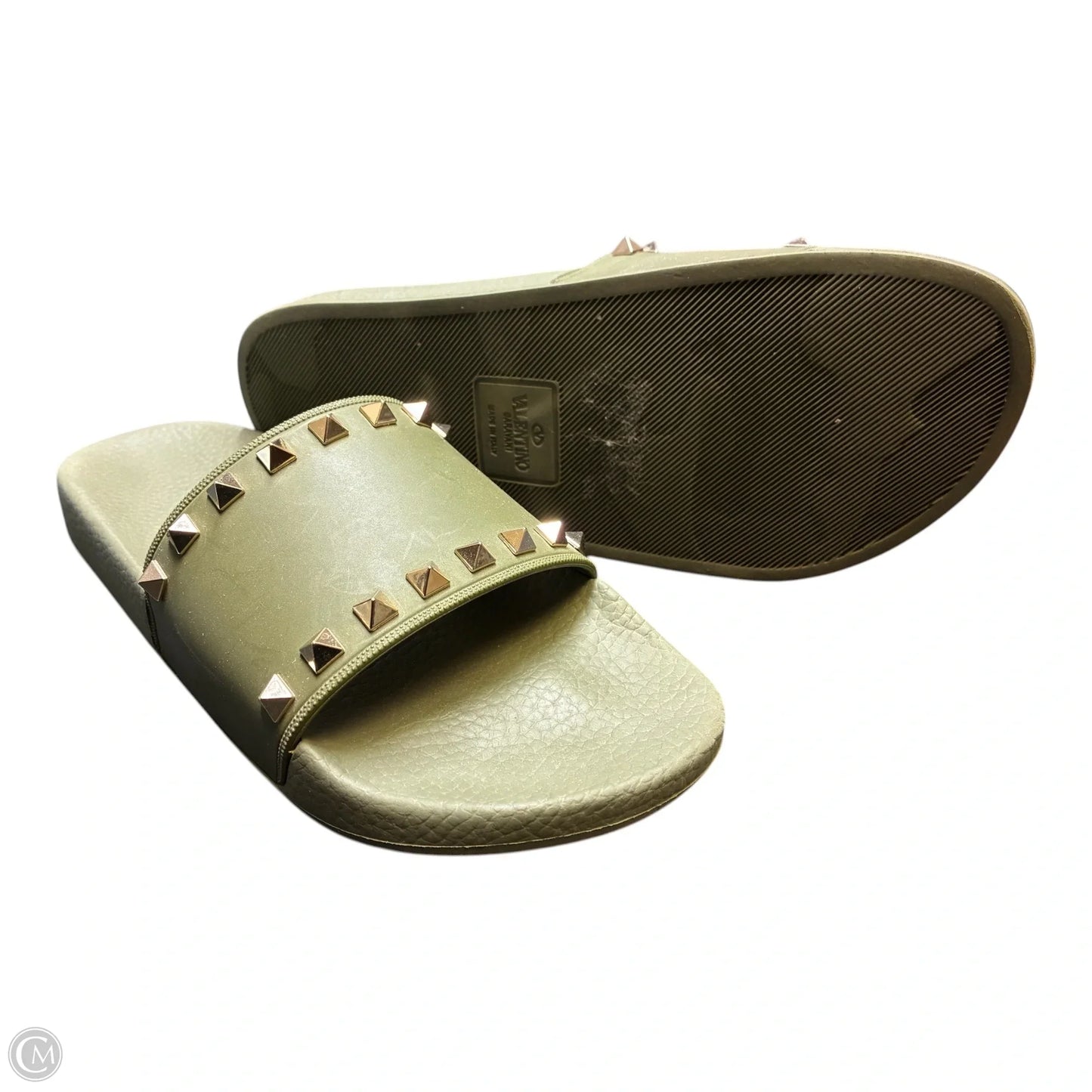 Sandals Luxury Designer By Valentino-garavani In Green, Size: 9