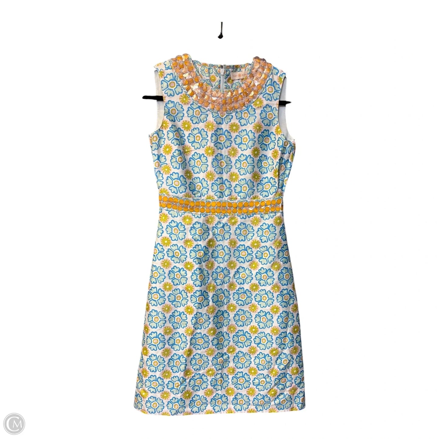 Dress Designer By Tory Burch In Blue & White, Size: 0