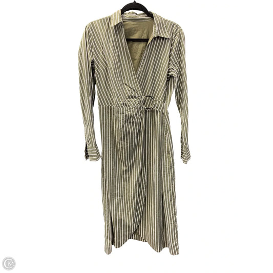Dress Casual Midi By Loft In Striped Pattern, Size: M