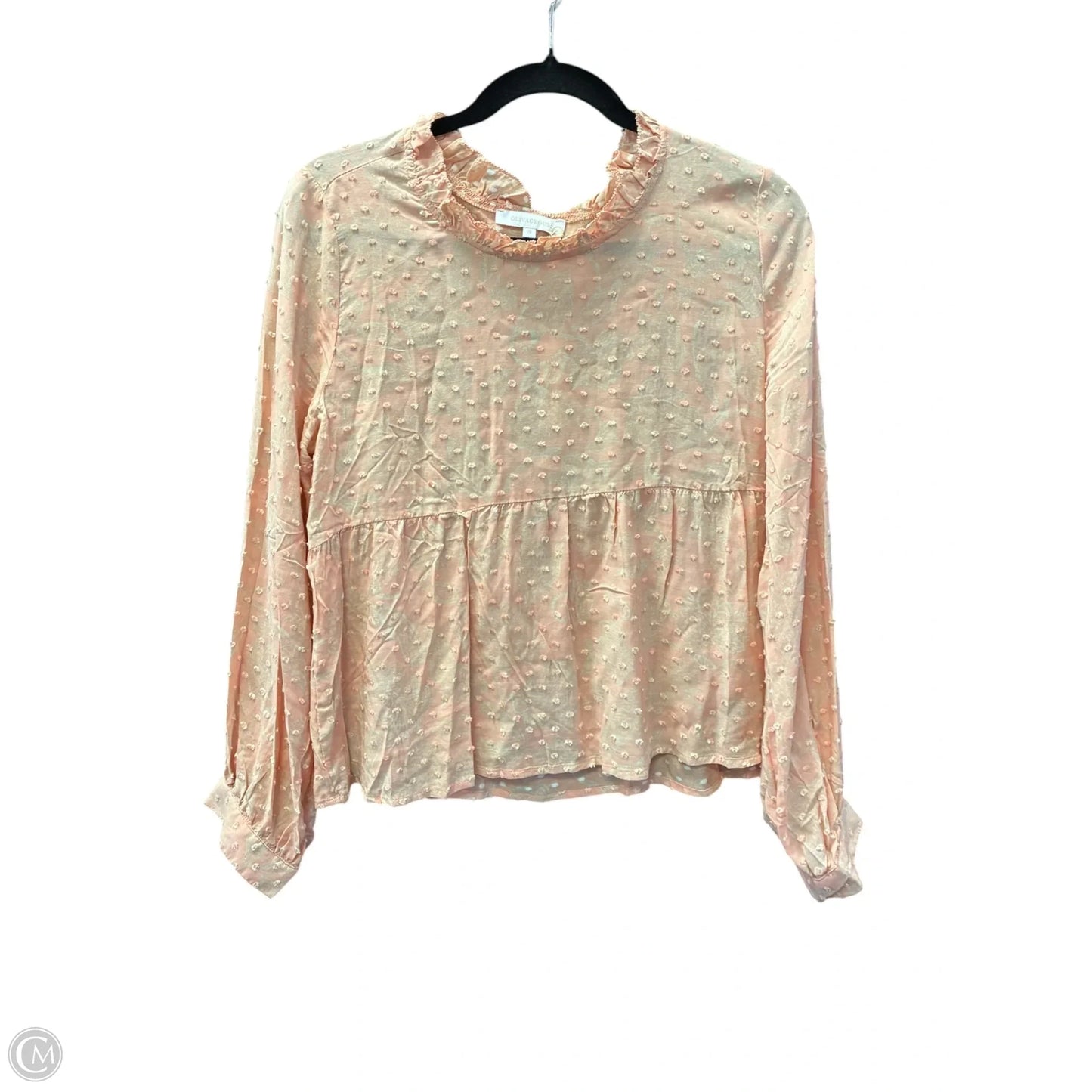 Blouse Long Sleeve By Olivaceous In Peach, Size: S