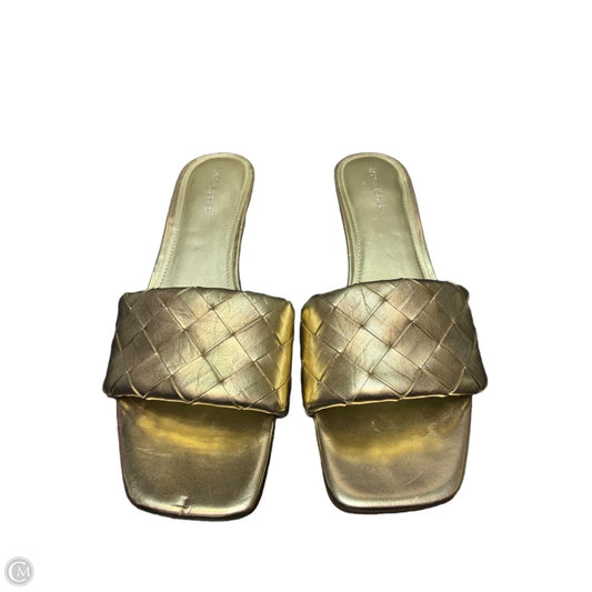 Sandals Heels Block By Marc Fisher In Gold, Size: 10