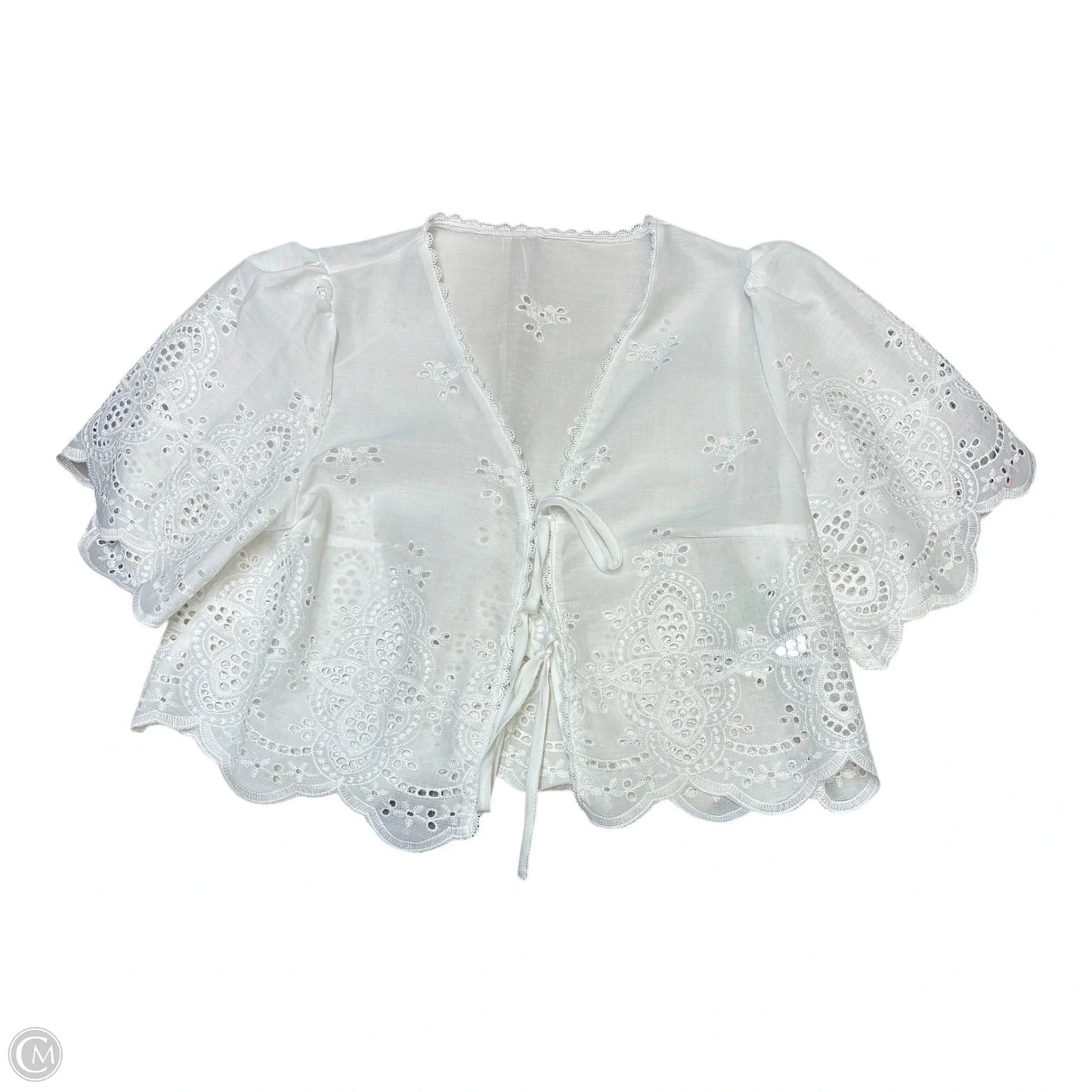 Top Short Sleeve By Shein In White, Size: M