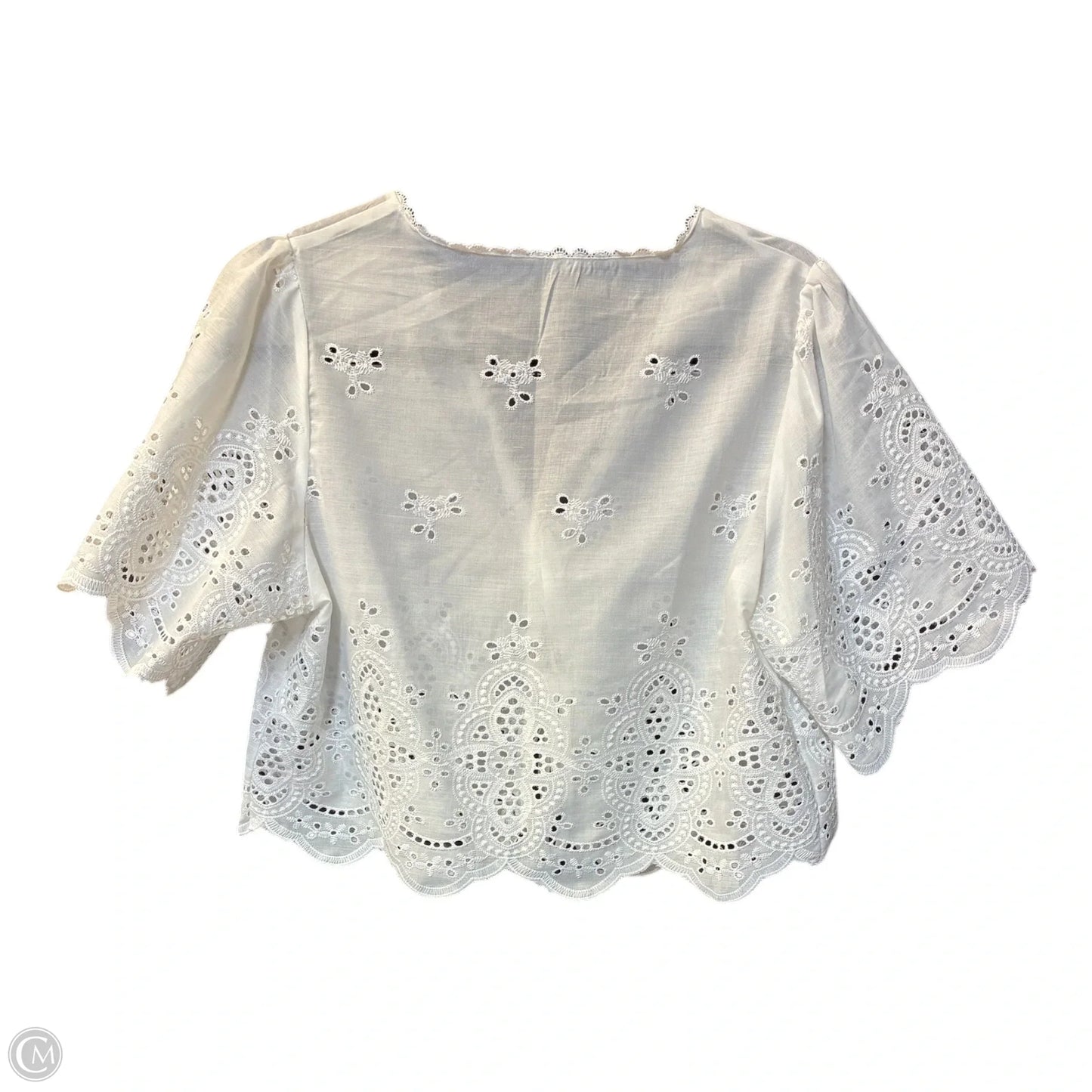 Top Short Sleeve By Shein In White, Size: M