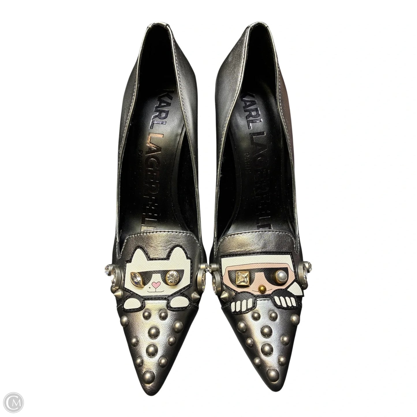 Shoes Designer By Karl Lagerfeld In Silver, Size: 6.5