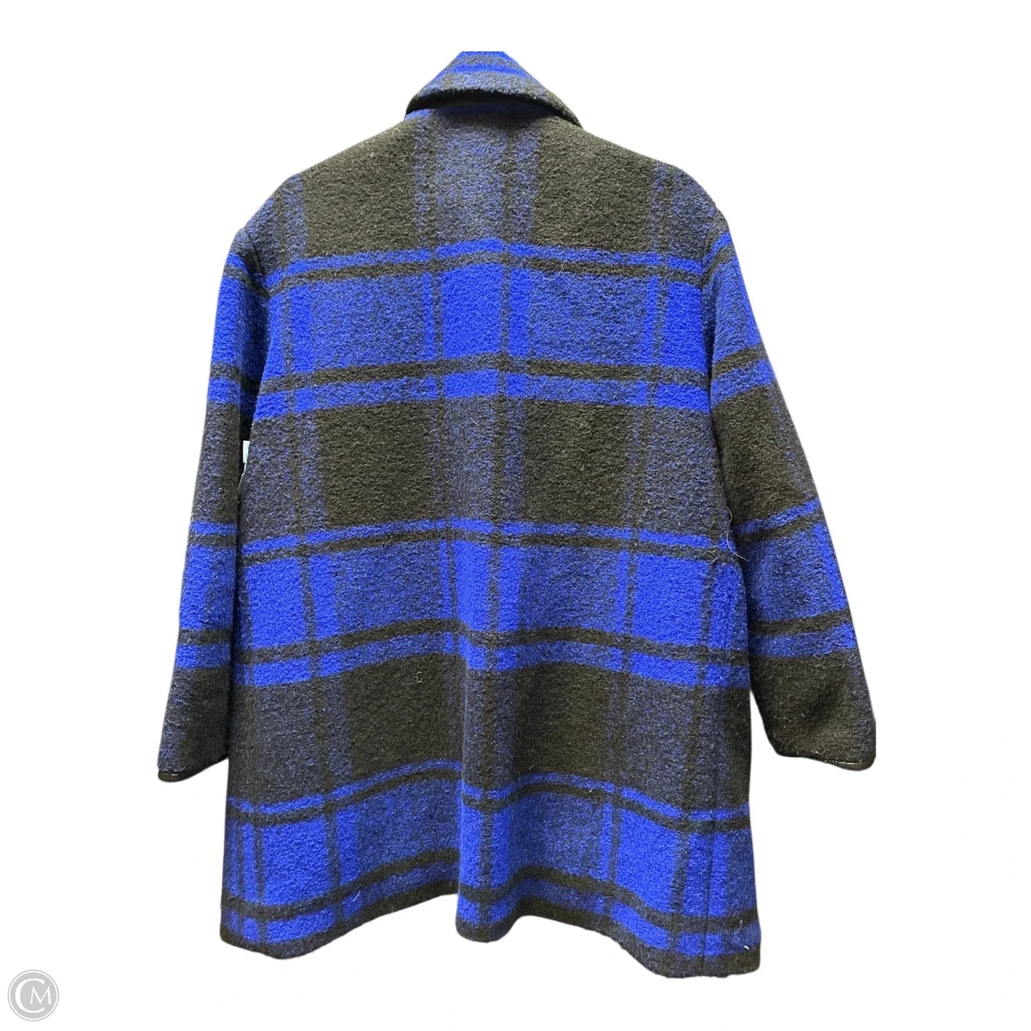 Coat Wool By Pendleton In Black & Blue, Size: M