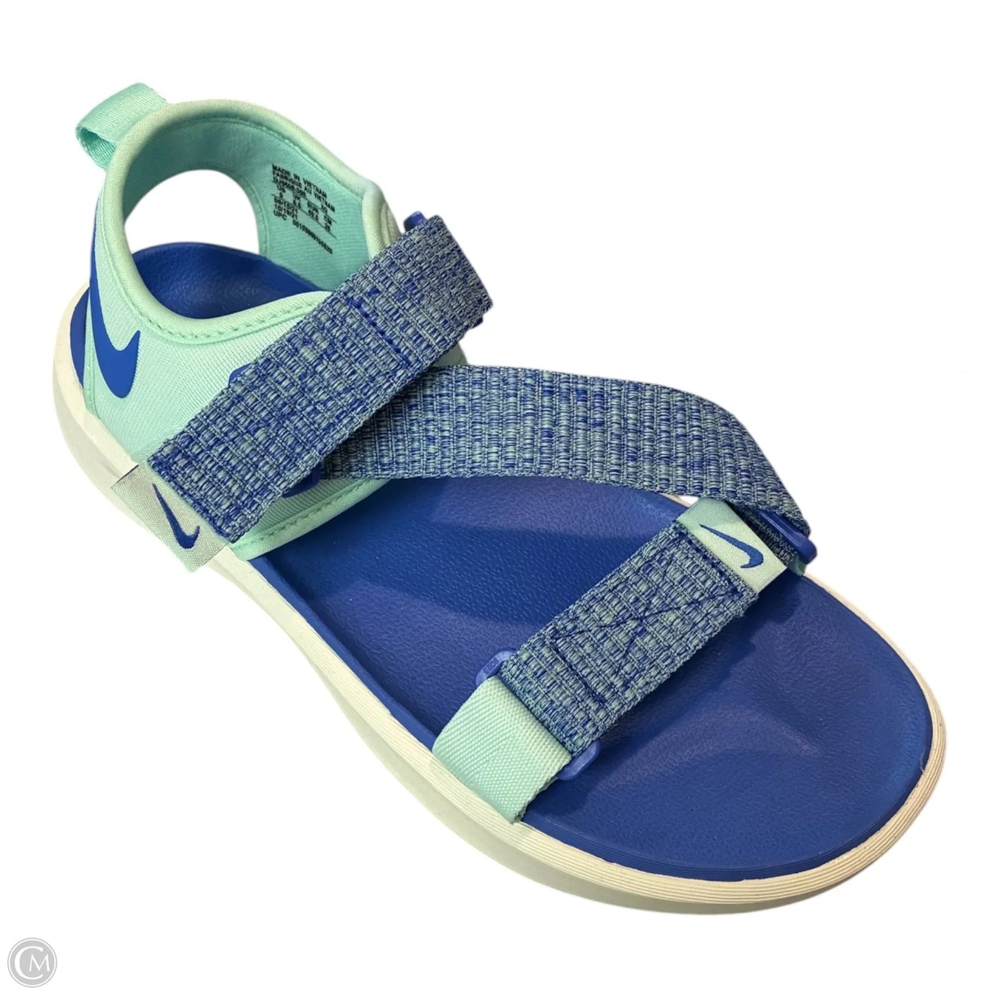 Sandals Flats By Nike In Blue & Green, Size: 9