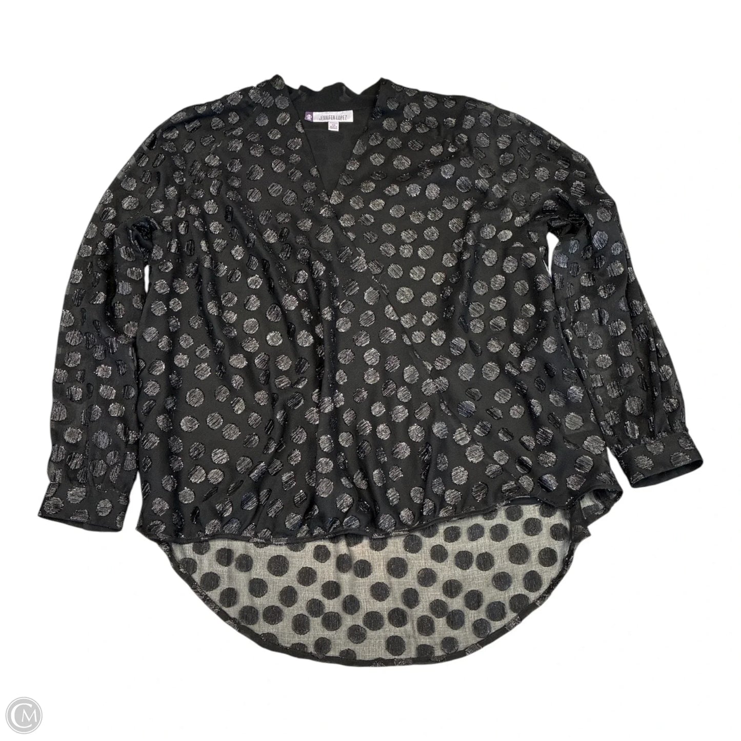 Blouse Long Sleeve By Jennifer Lopez In Black, Size: 1x