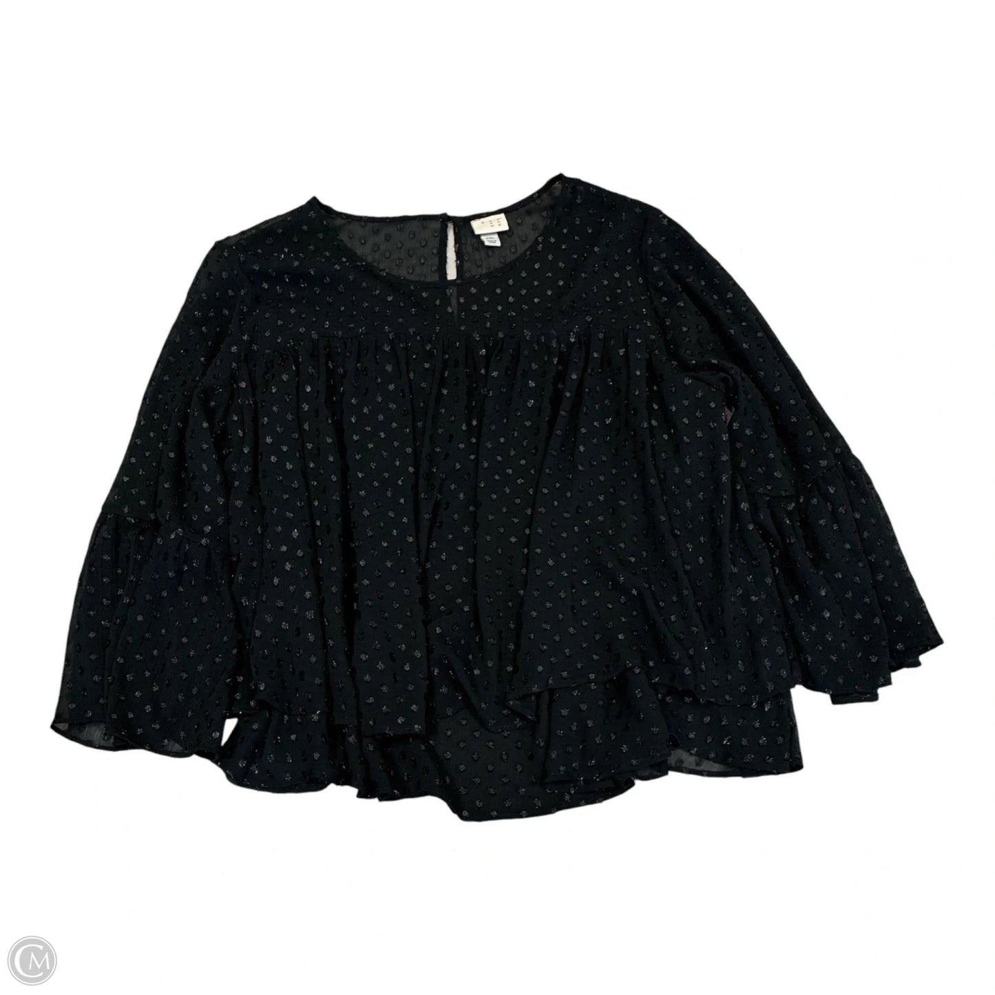Blouse Long Sleeve By A New Day In Black, Size: Xxl